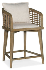 Surfrider - Sundance Barrel Back Counter Stool - Beige / Light Brown
