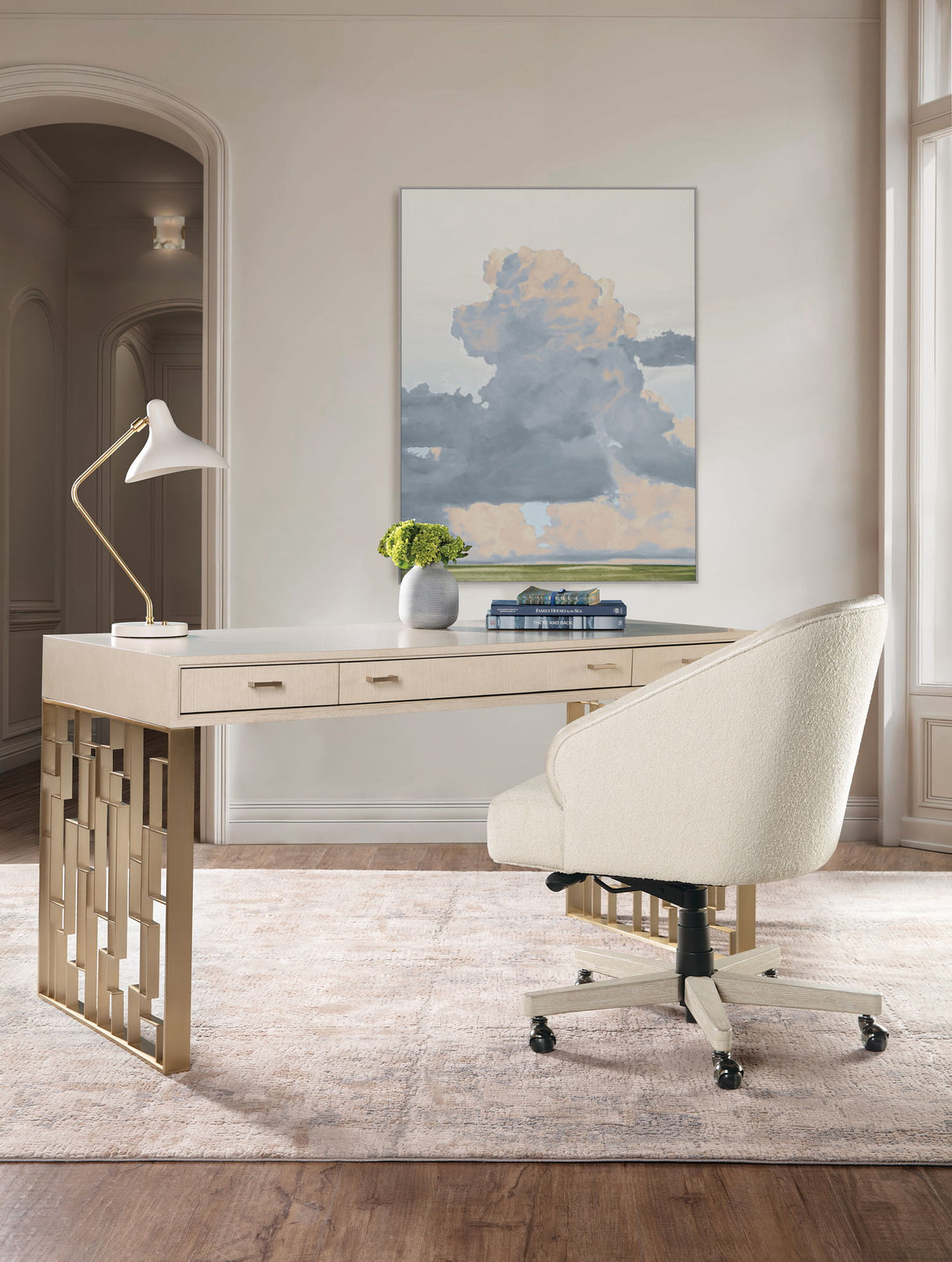 Marlowe - Writing Desk - Polished Limestone