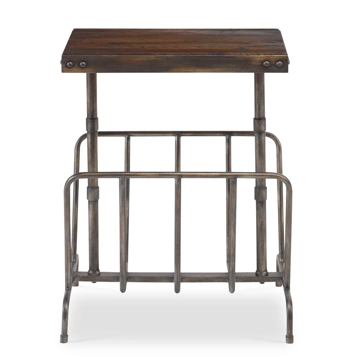Sonora - Industrial Magazine Accent Table - Brown, Dark
