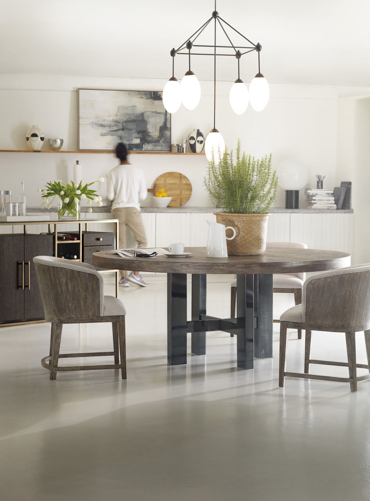 Curata - 72" Round Dining Table - Dark Gray