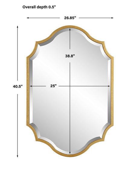 Mirror With Elegant Curves And Arches - Gold Leaf