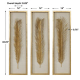 Palma - Leaf Shadow Box Set Of 3 - Gold