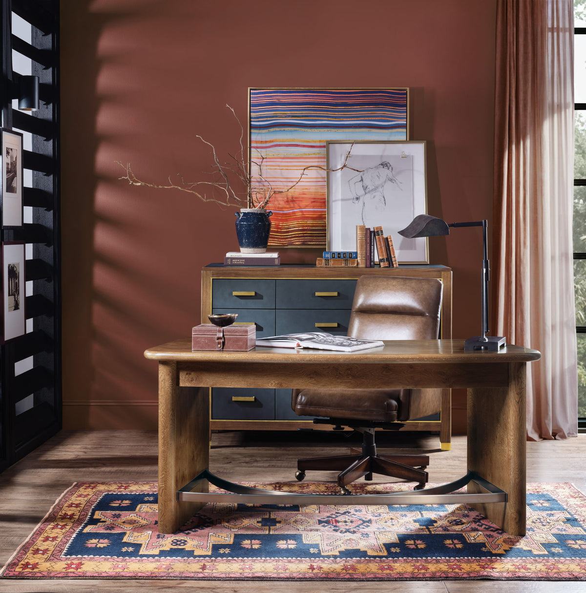 Melange - Romano Writing Desk - Light Brown
