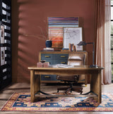 Melange - Geneva Accent Drawer Chest - Blue / Medium Walnut