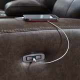 Crossplex - Smoke - Power Reclining Sofa With Adjustable Headrest