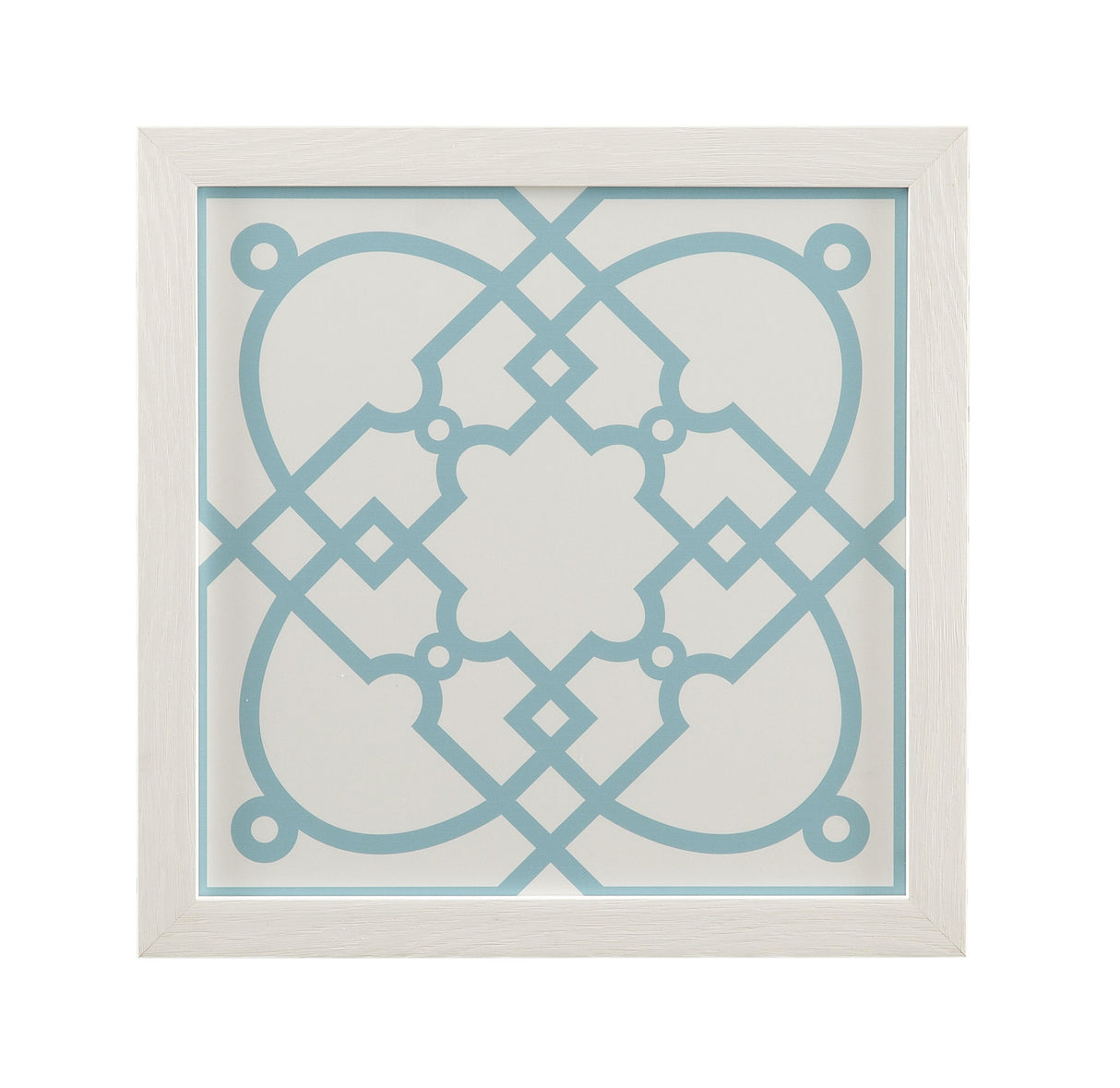 Tile Motif II Framed Print - Light Blue