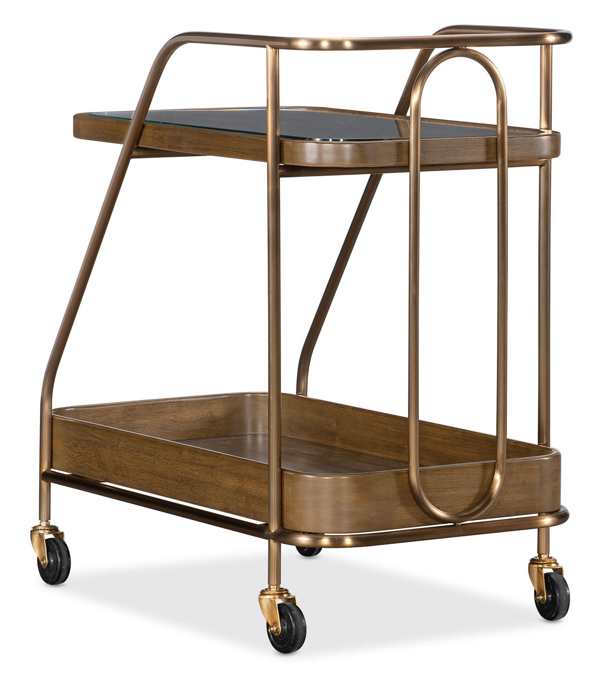 Commerce And Market - Walnut Wine and Bar Cart - Light Caramel