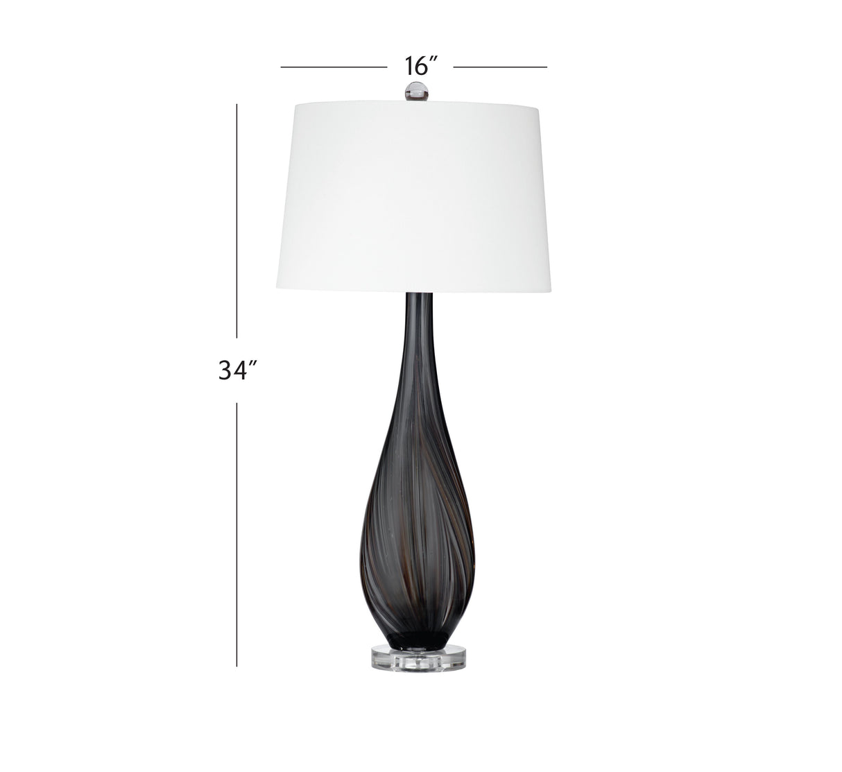 Glass Table Lamp - Black