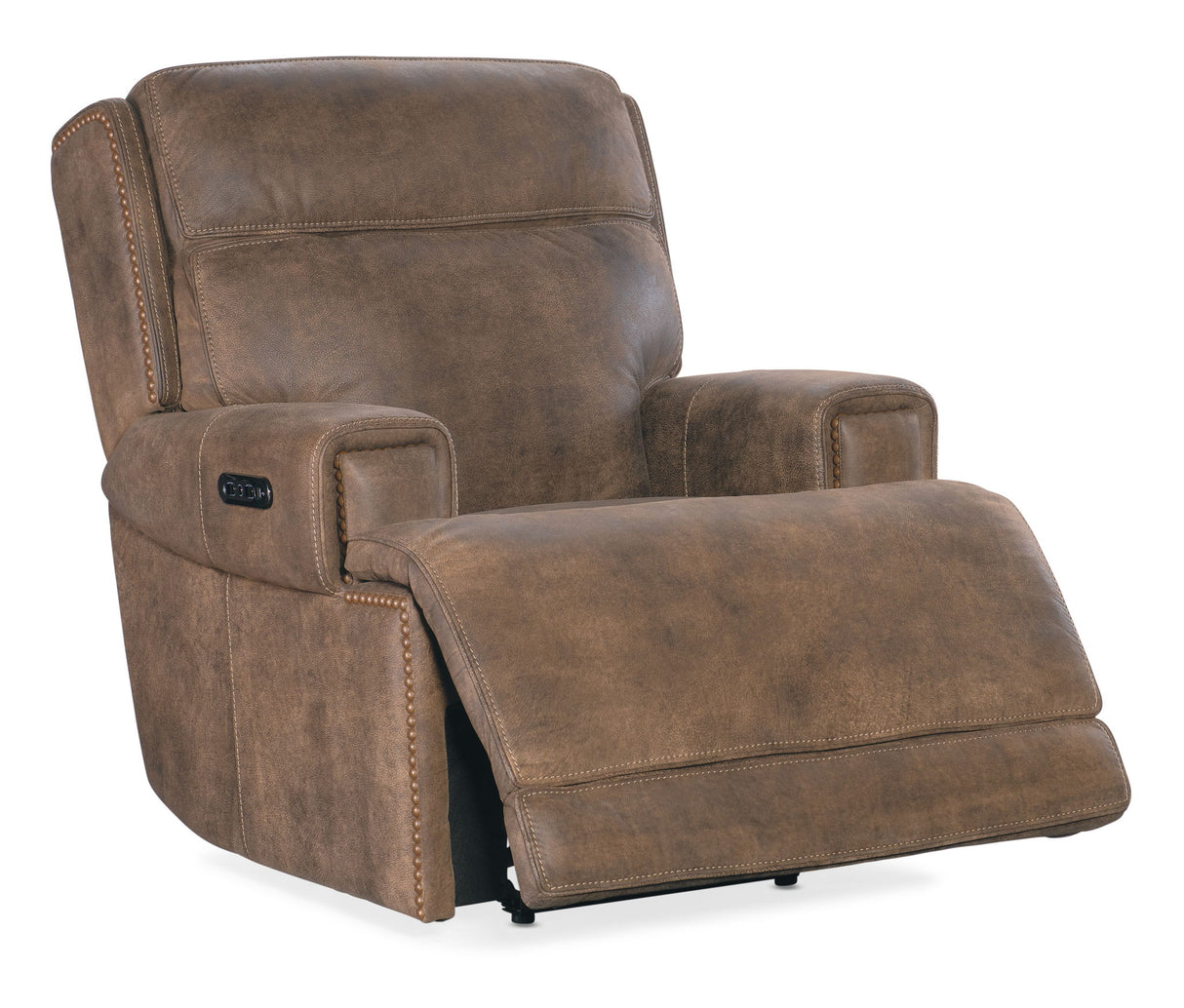 MS - Wheeler Power Recliner With Power Headrest - Dark Brown