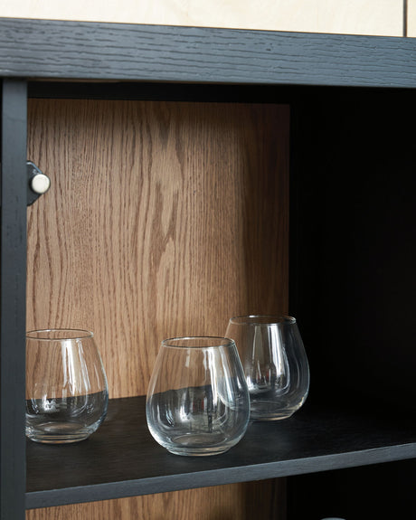 Armenleigh - Black / Brown - Bar Cabinet