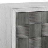 Checkerboard - 4 Door Cabinet - Gray