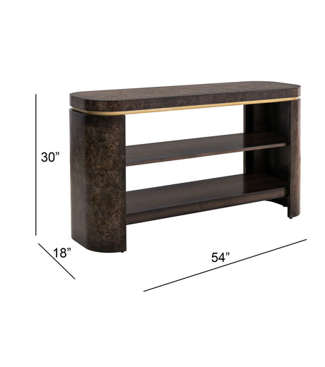 Langford - Console Table - Ebony Mappa Burl
