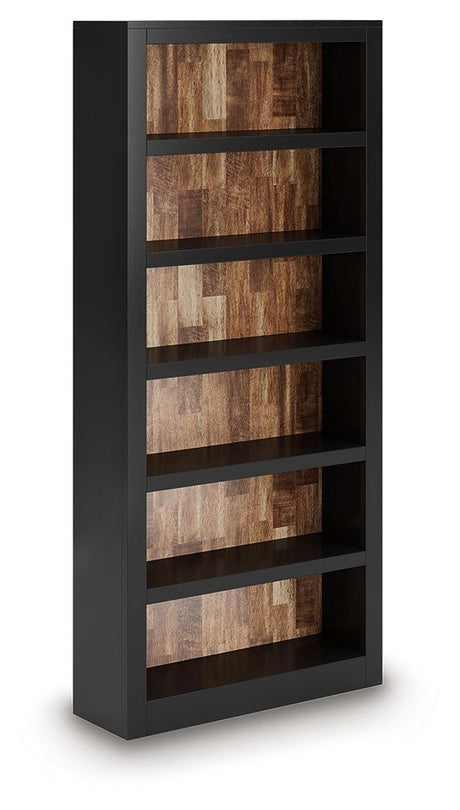 Wildenauer - 4 Pc. - Home Office Desk And Return, Swivel Desk Chair, Bookcase - Brown / Black