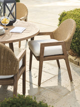 Isle Of Palms - Arm Dining Chair - Dark Brown / White