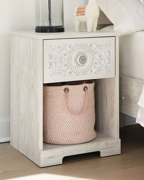 Paxberry - One Drawer Night Stand - Whitewash