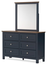 Landocken - Dresser and Mirror - Brown / Blue