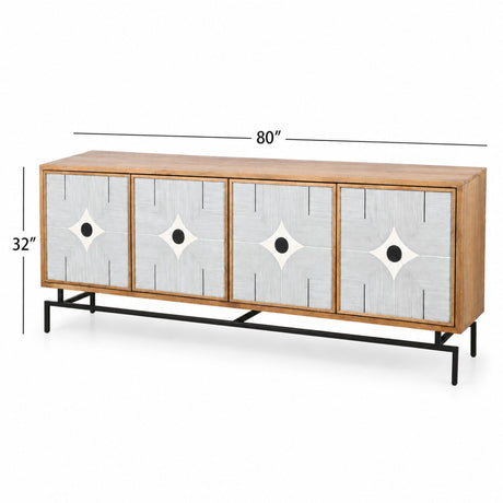 Everett - Server - Rustic Brown Mango / Ivory Bone / Grey Resin