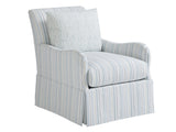 Ocean Breeze - Palm Frond Swivel Chair - White