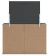 Fraluna - 3 Pc. - Queen Panel Storage Bed, Dresser And Mirror - Charcoal