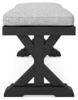 Beachcroft - Bench With Cushion - Black / Light Gray