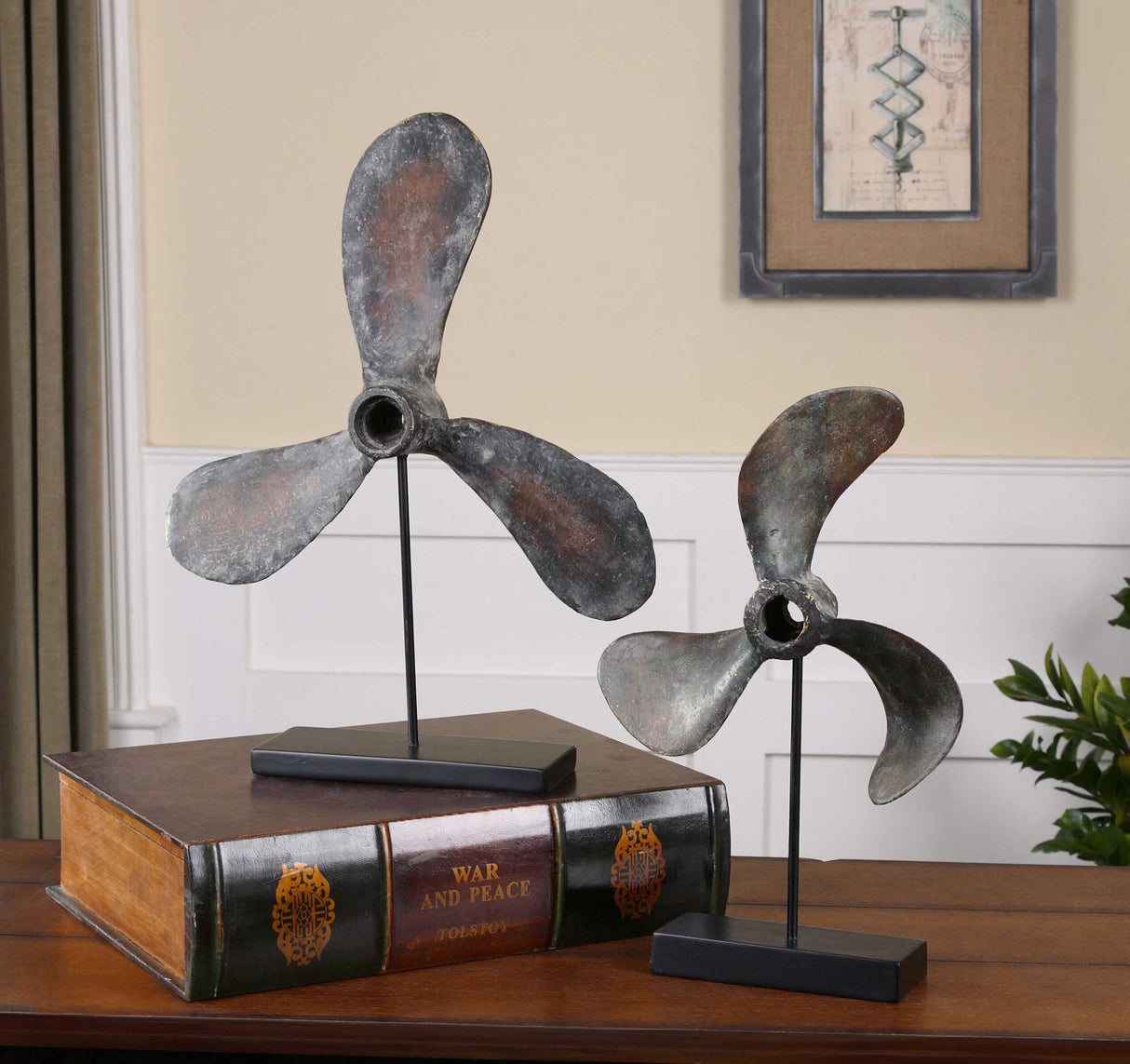 Propellers - Rust Sculptures, Set Of 2 - Black