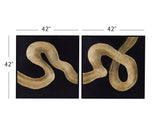 Connected Frame Canvas (Set of 2) - Black / Gold