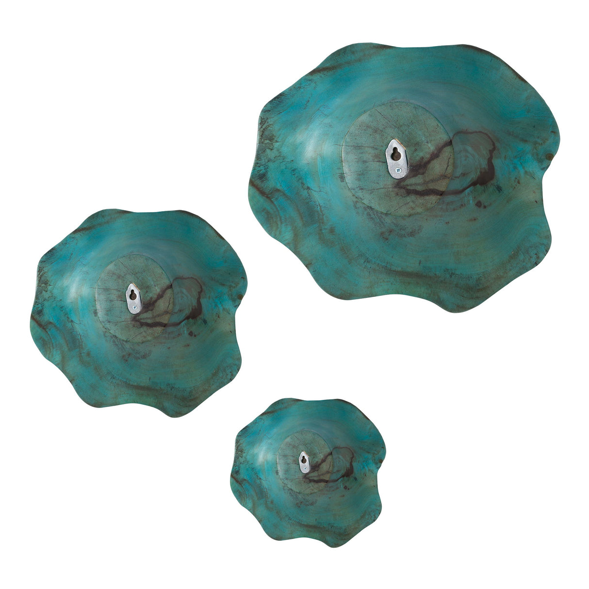 Teo - Wood Wall Art, Set Of 3 - Blue, Light