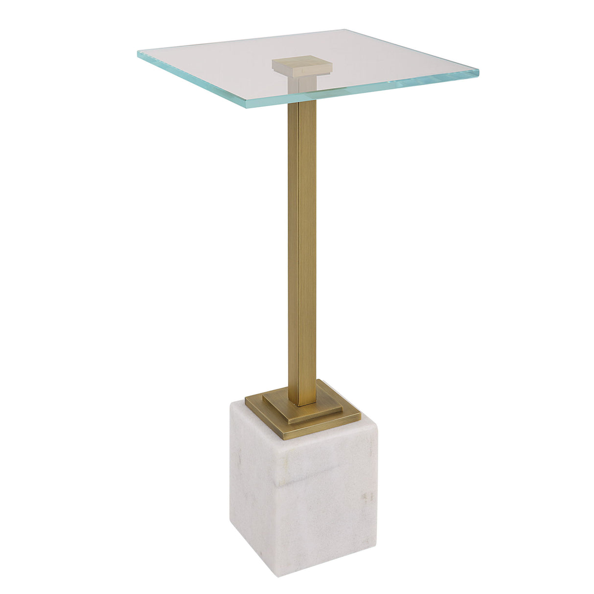 Martini Table - Brushed Brass & White