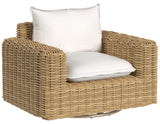 Playa - Swivel Club Glider With Flange Welt - Light Brown / White