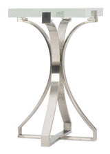Melange - Bubble Glass Accent Table - Pearl Silver
