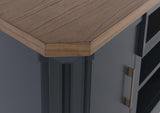 Landocken - XL TV Stand W/Fireplace Option - Brown / Blue