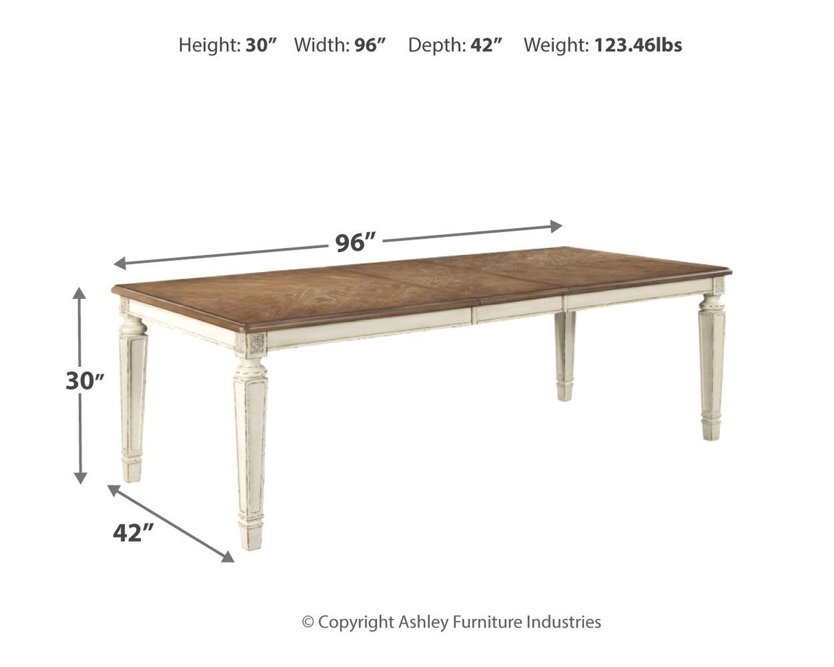 Realyn - Chipped White - Rectangular Dining Room Extension Table