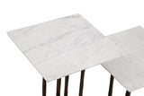 Xavier - Accent Table (Set of 2) - Antique Brass/White Marble