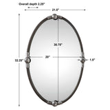 Carrick - Oval Mirror - Black