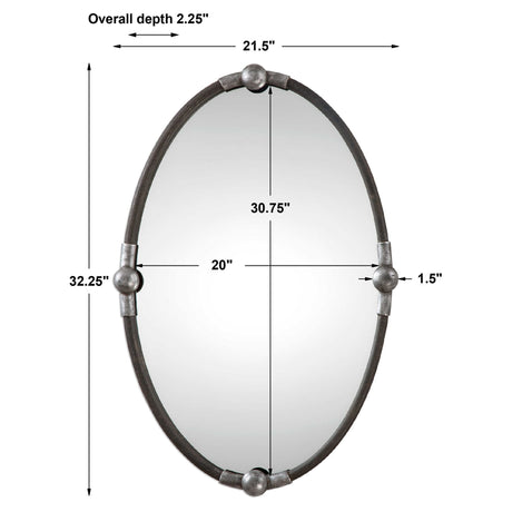 Carrick - Oval Mirror - Black