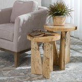 Nadette - Natural Nesting Tables, Set Of 2 - Light Brown