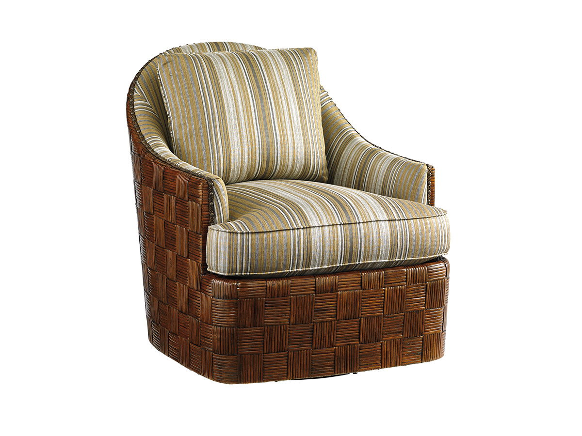 Island Fusion - Nagano Swivel Chair - Dark Brown / Beige