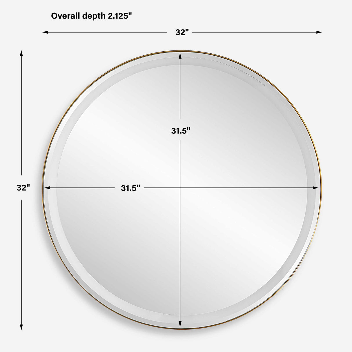 Crofton - Lighted Brass Round Mirror
