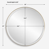 Crofton - Lighted Brass Round Mirror