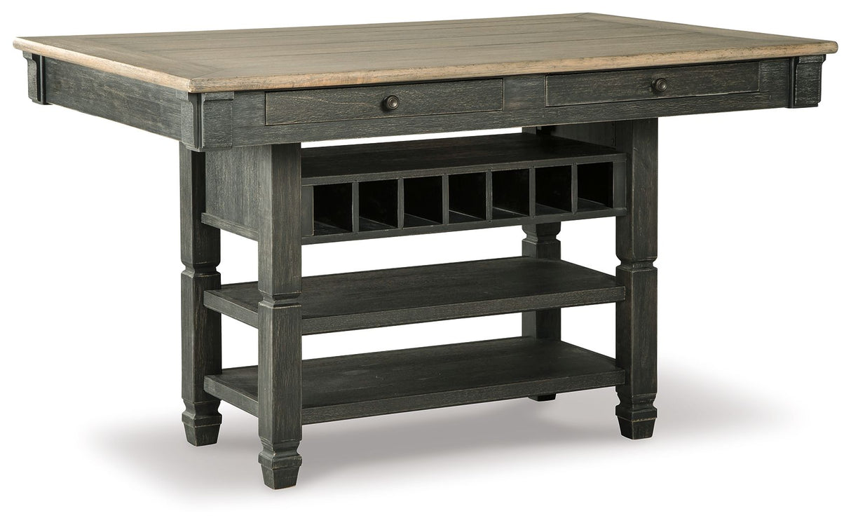 Tyler Creek - Rectangular Dining Room Counter Table - Black / Gray