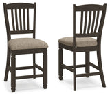 Tyler Creek - Upholstered Barstool (Set of 2) - Black / Grayish Brown
