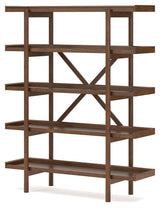 Lyncott - 3 Pc. - Home Office Desk, Chair, Bookcase - Brown