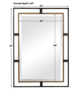 Carrizo - Rectangle Mirror - Gold & Bronze