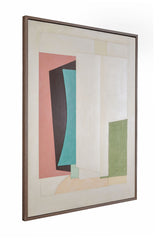 Geometric Harmony Framed Canvas - Green