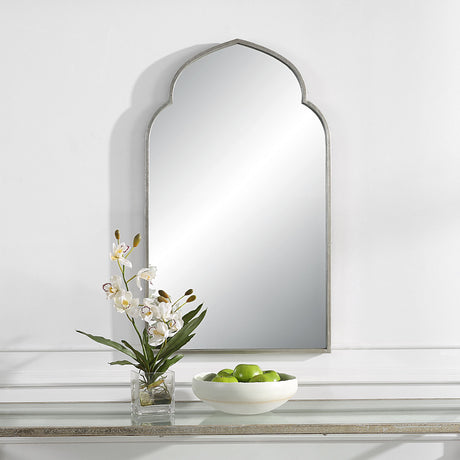 Moroccan Style Mirror - Soft Silver