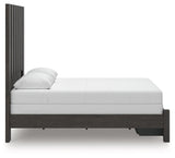 Fraluna - 3 Pc. - Queen Panel Storage Bed, Dresser And Mirror - Charcoal