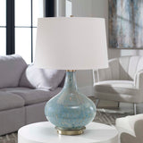 Celinda - Glass Lamp - Blue Gray
