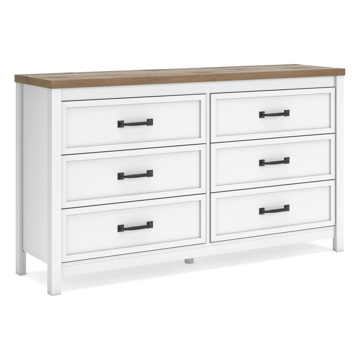 Kerisden - Six Drawer Dresser - White / Brown
