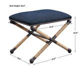 Firth - Small Fabric Bench - Navy