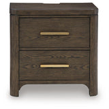 Radkin - Two Drawer Night Stand - Burnished Brown